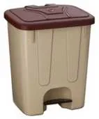 Köşeli Pedallı Çöp Kovası 40 Litre - İç Kovasız
